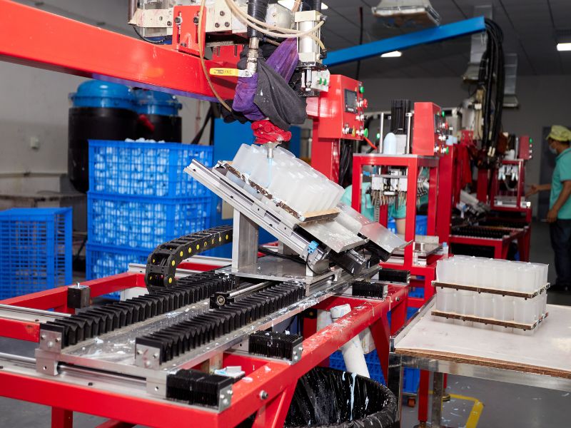 عملية تشكيل الرغوة ذات الكثافة العالية التي تنتج إسفنجات تجميل فائقة النعومة ومتينة لتطبيق المكياج المهني.